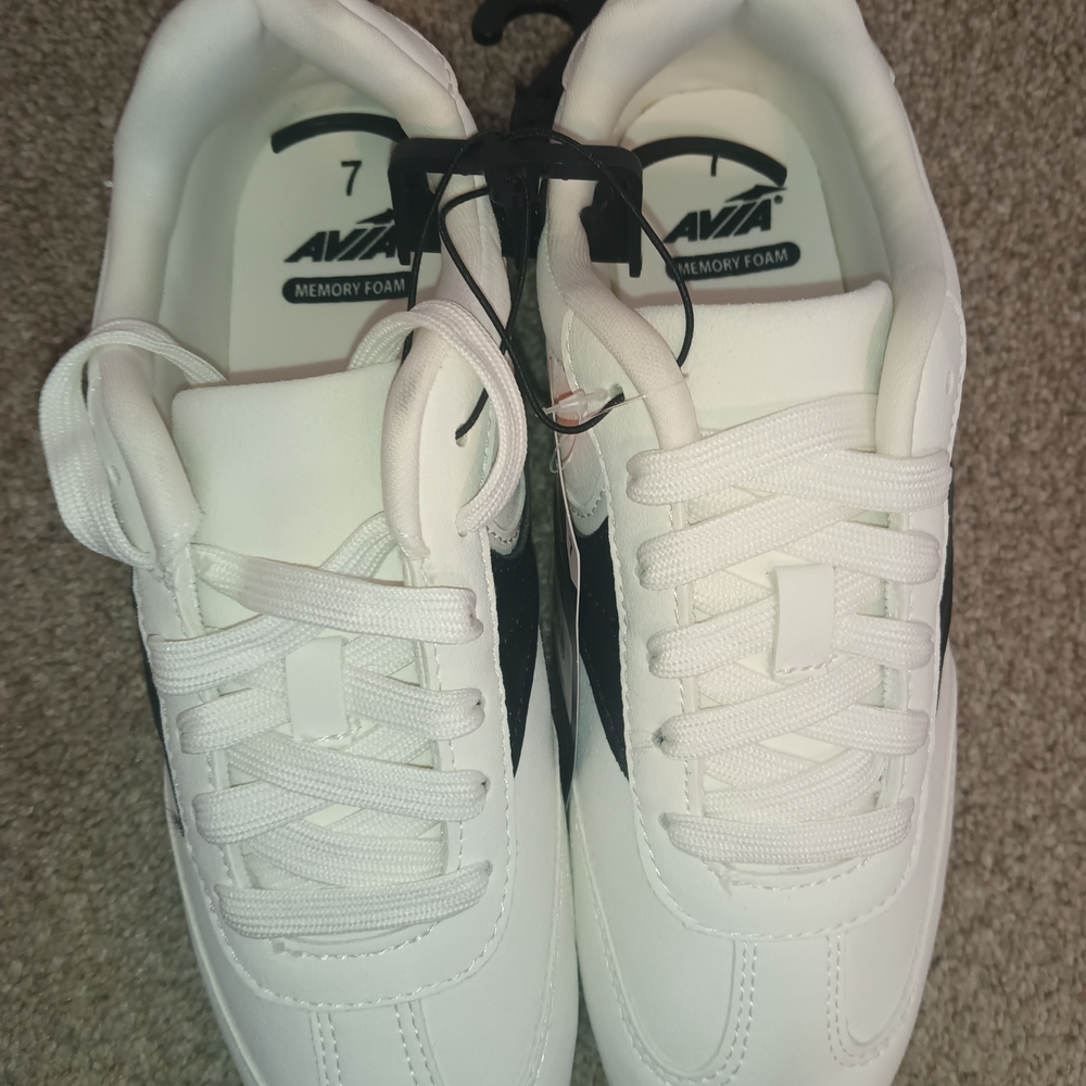 Avia Men's White and Black Memory Foam Shoes